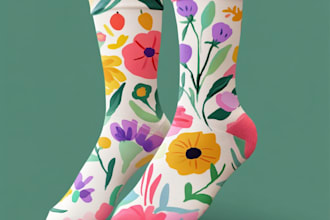 draw unique socks design or sketch for you