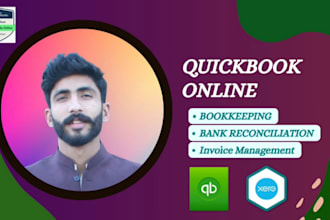 do bookkeeping, bank reconciliation and invoice management in quickbooks