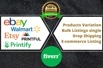 do product listing for shopify ebay etsy printful