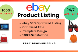 do ebay listing, ebay product listing, mercari listing , ebay product upload
