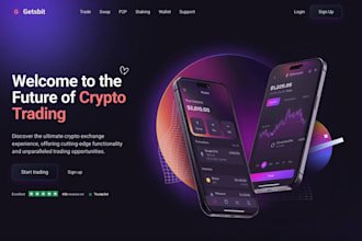 build expert crypto website design exchange ico, blockchain website landing page