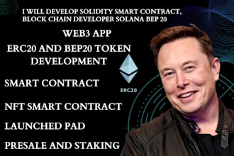 solidity, solana smart contract bep20 blockchain developer web3 dapp erc20 token