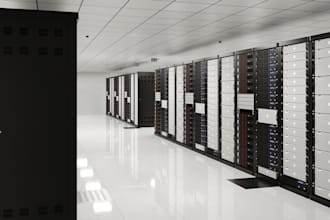 create photorealistic 3d pv solar, 3d server room, 3d ai datacenter render