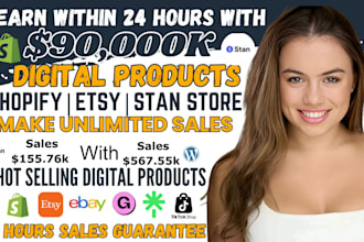 build shopify 90k digital products, shopify products listing or amazon to ebay