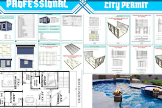 do architectural city permit blueprints for house plan garage, deck, porch, pool