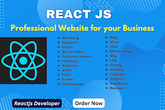 develop a professional react js website for your business