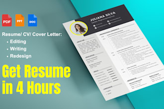 design or edit your resume, CV, and cover letter