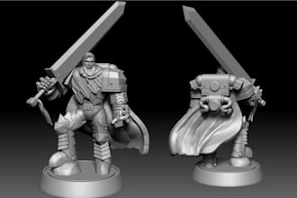 sculpt sci fi 3d action figure, warhammer 40k warrior, miniature,3d toy printing