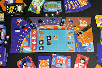 design card game, flash cards, board game, card box mockup, rulebook design