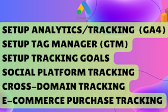 set up google analytics 4 and ga4 ecommerce tracking via GTM