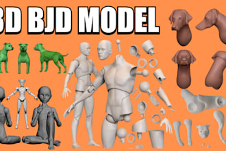 sculpt 3d articulated model 3d bjd 3d flexi toy ball joint doll for 3d printing