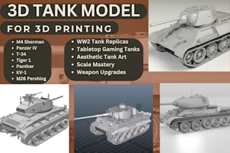 create 3d model tank, custom 3d tank mini for 3d printing, ww2 tank models stl