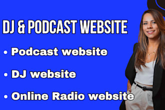 design dj website online radio website , podcast website