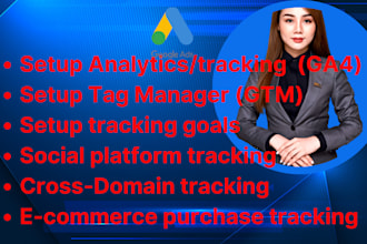 setup google analytics,ads conversion tracking, ga4 ecommerce tag manager