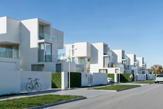 refurbished 3d modern terrace house,estate facade ,interior design,cgi rendering