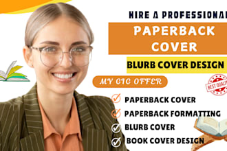 create custom ebook and paperback covers, 3d mockups book, blurbs covers