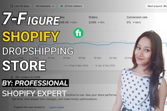 set up shopify website or dropshipping store