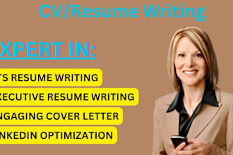 write and update ats resume, cover letter and linkedin optimization