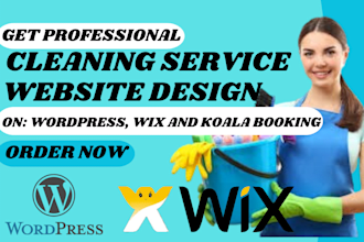 create cleaning service website, house, office cleaning, booking koala website