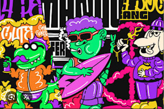 draw cartoon clothing illustrations and graphic tshirts design any design work