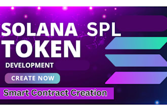 develop spl token smart contract on solana, with token launch