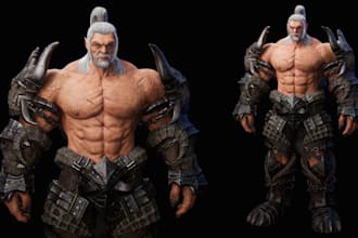 design 3d game character, ue5 control rig, glb model, unity texture, 3d model