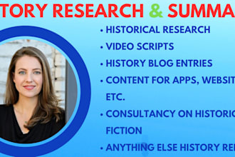 research and write on any aspect of history