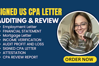sign US audit CPA review financial statement audit financial CPA mortgage letter