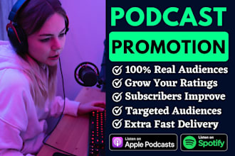 promote podcast on all podcast platforms, music ads to real listeners globally