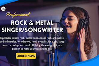 record powerful female vocal for your metal, punk or hard rock song classic rock