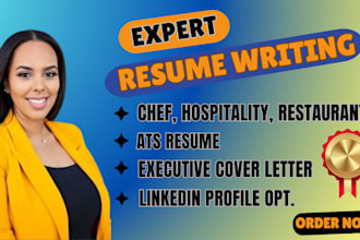 create standout resumes for culinary experts and hotel managers