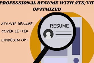 write  edit a professional resume  with ats and ocr optimized