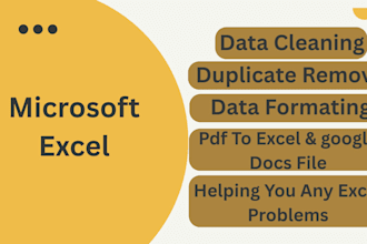 clean, merge, format, split, edit and organize data in excel