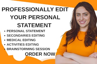 edit medical school application or personal statement or activities section