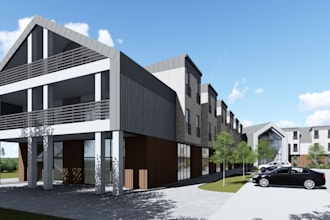 craft custom 3d exterior house, commercial building rendering, sketchup,3ds max