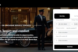 build taxi booking website, taxi website, chauffeur and limousine website