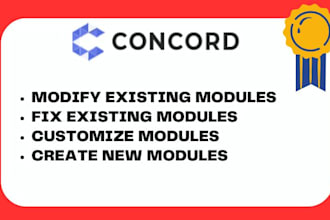 create a custom concordcrm module , and fix bugs