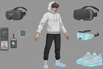 design  3d fashion, vrchat outfits, furry avatars ,garment, game clothing