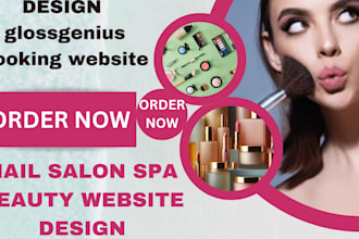 design a glossgenius booking website for spa, beauty and cosmetic salon business