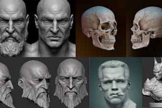 sculpt 3d realistic head bust model 3d face model 3d helmet mask stl 3d printing