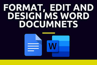 design, format or edit your ms word document
