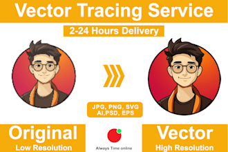 do perfect vector tracing, convert to vector, recreate logo in vector