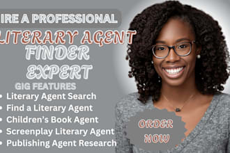 find a top notch and active literary agent for your children book, screenplay