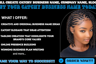 create catchy business name, company name, slogan and tagline creation services