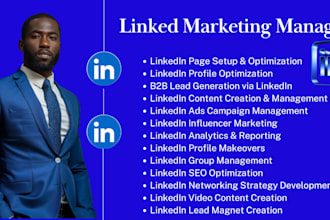 be your linkedin marketing manager and content marketing manager