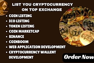 get your token listed on coinmarketcap, coingecko, and top exchanges