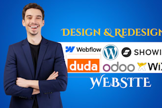 redesign wix wordpress shopify showit odoo duda webflow website design in 24hr