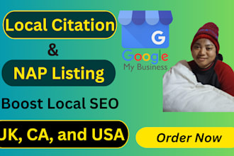 do USA, UK, ca, and au local citations nap listing local SEO