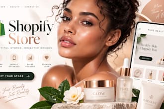 design a professional shopify skincare website,  beauty website, cosmetics store