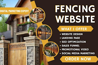 design fencing website flooring, tiles fencing landing page construction website